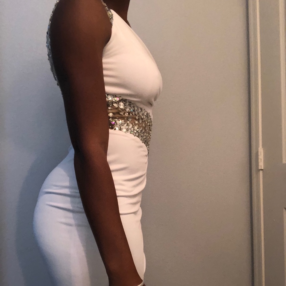white, see through dress